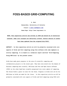 Foss-Based Grid-Computing