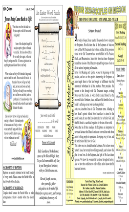 3Rd Sunday of Easter - 18Th April, 2021 - Year B