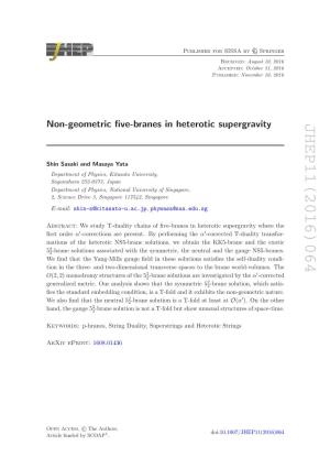 Non-Geometric Five-Branes in Heterotic Supergravity
