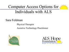 Computer Access Options for Individuals with ALS