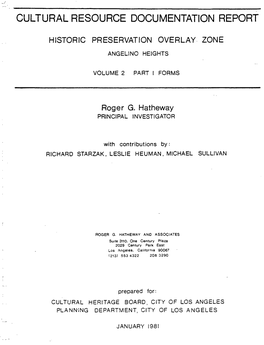 Angelino Heights Original HPOZ Survey Vol 2 of 3