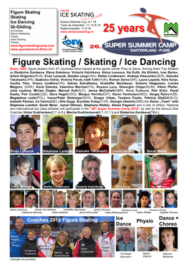 Figure Skating / Skating / Ice Dancing Since 1993, Figure Skaters from 47 Countries Have Trained at the Sports Center Prau La Selva