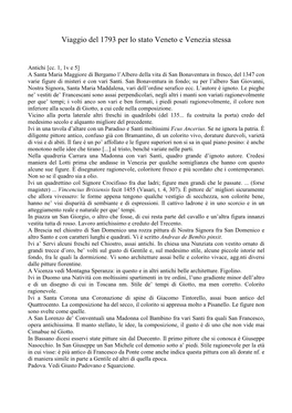 Viaggio Del 1793 Per Lo Stato Veneto E Venezia Stessa