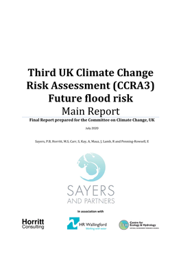 Future Flood Risk Main Report Final Report Prepared for the Committee on Climate Change, UK