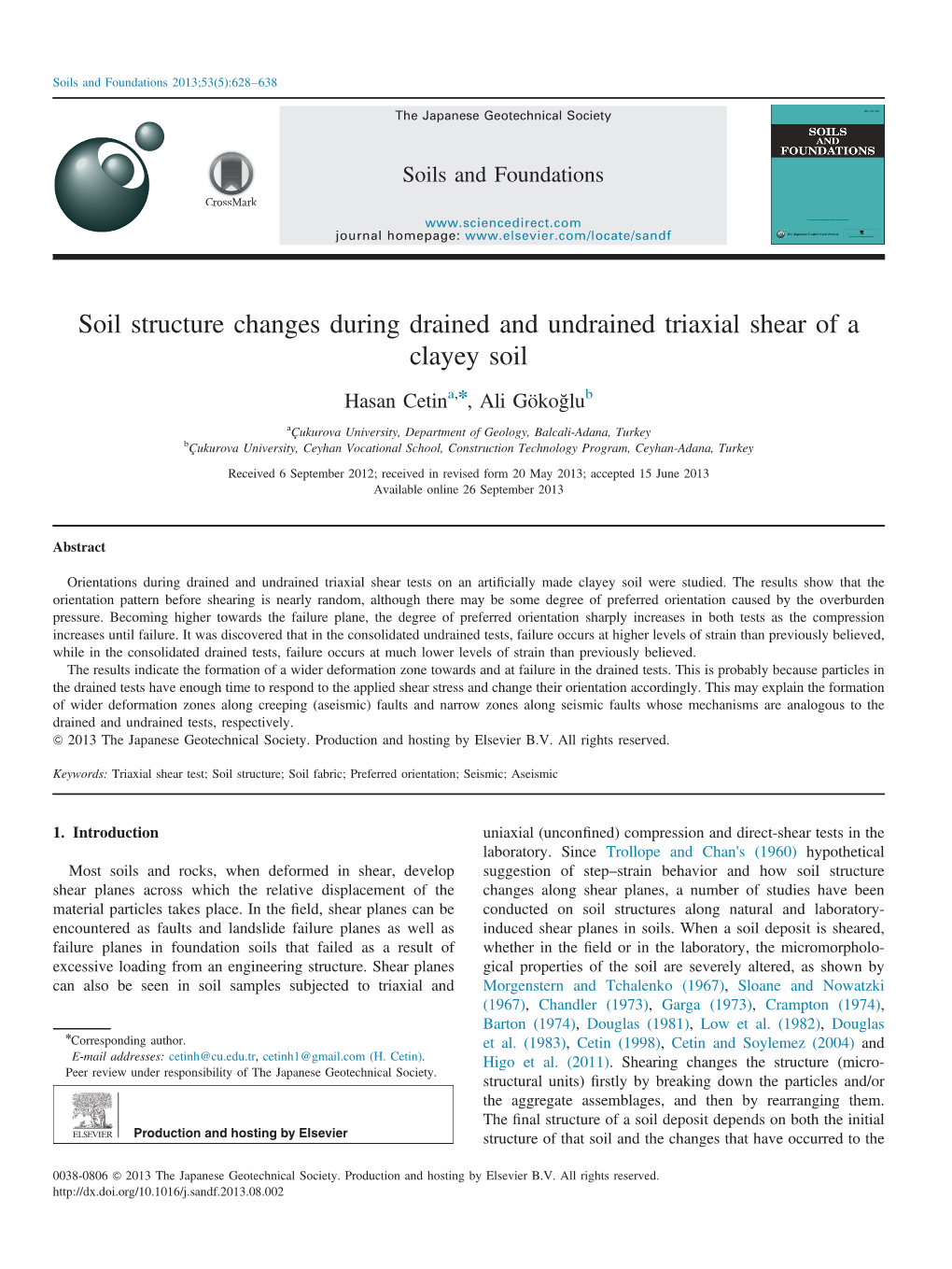 Soil Structure Changes During Drained and Undrained Triaxial Shear of a Clayey Soil