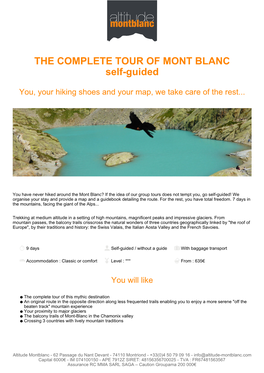 THE COMPLETE TOUR of MONT BLANC Self-Guided