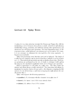 Lecture 12 Splay Trees