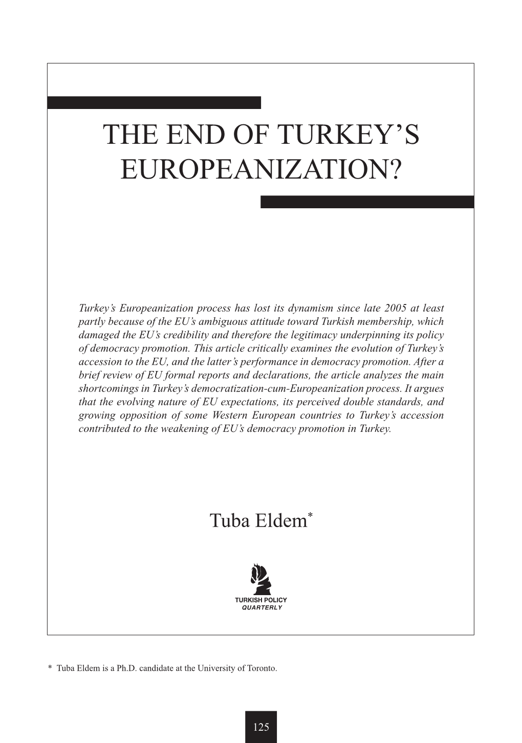 The End of Turkey's Europeanization?