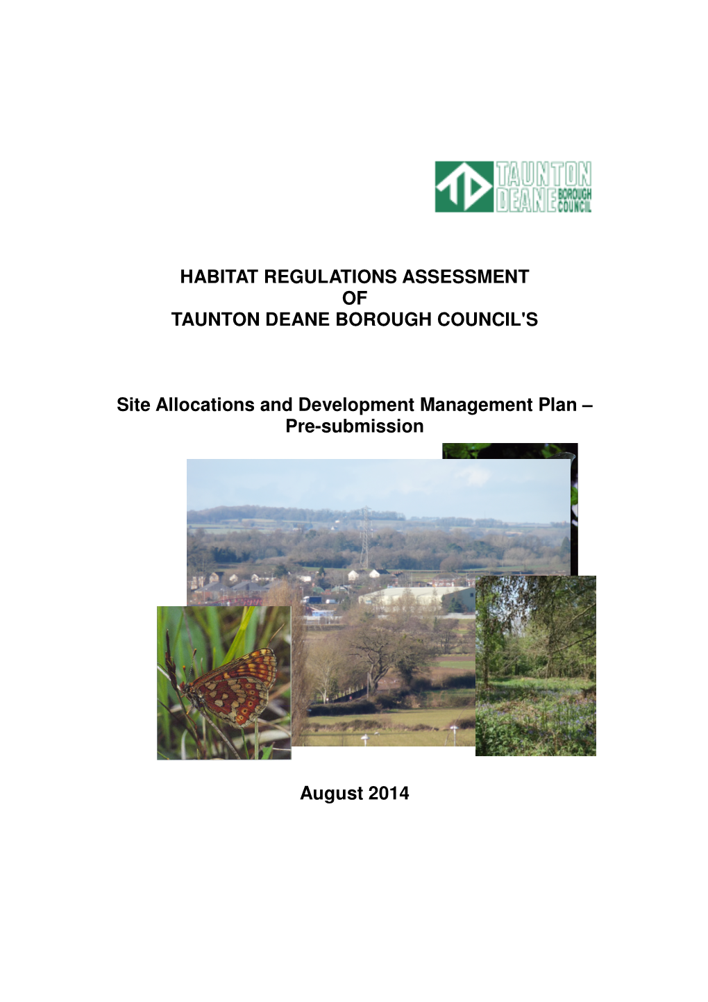 Habitat Regulations Assessment of Taunton Deane Borough Council's