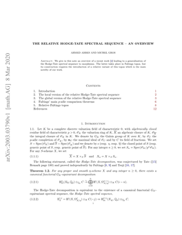 Arxiv:2003.03790V1 [Math.AG]