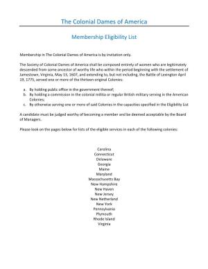 Eligibility List