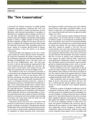 Editorial the “New Conservation”