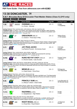 13:30 DONCASTER, 7F E.B.F