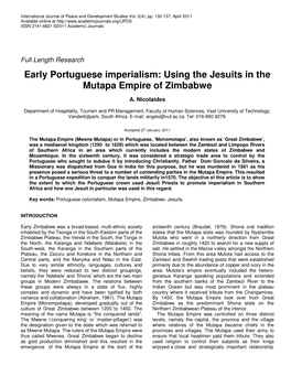 Using the Jesuits in the Mutapa Empire of Zimbabwe