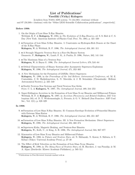 List of Publications1