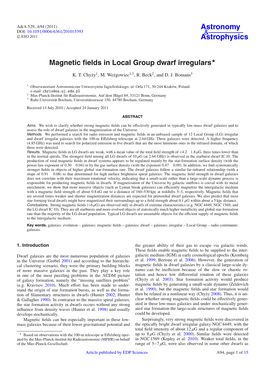 Magnetic Fields in Local Group Dwarf Irregulars⋆
