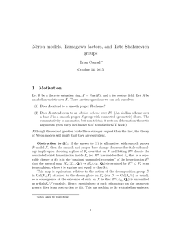 Néron Models, Tamagawa Factors, and Tate-Shafarevich Groups