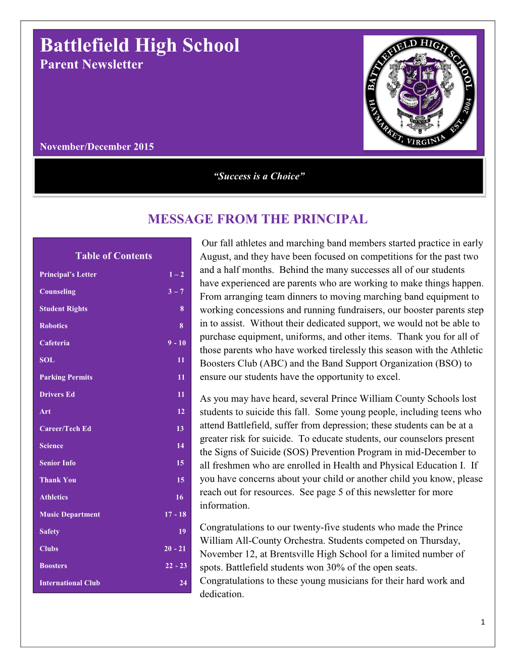 Parent Newsletter