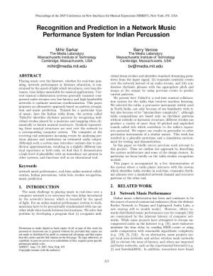 Recognition and Prediction in a Network Music Performance System for Indian Percussion