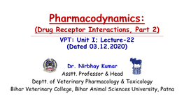 Pharmacodynamics Drug Receptor Interactions Part-2