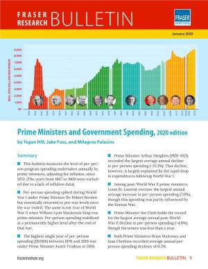 Prime Ministers and Government Spending, 2020 Edition by Tegan Hill, Jake Fuss, and Milagros Palacios