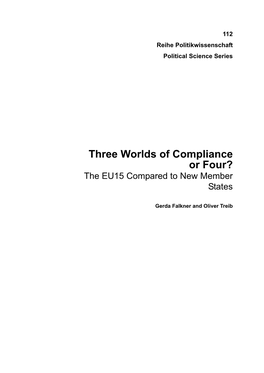 Three Worlds of Compliance Or Four? the EU15 Compared to New Member States