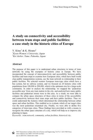 A Study on Connectivity and Accessibility Between Tram Stops and Public Facilities: a Case Study in the Historic Cities of Europe