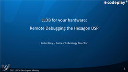 Remote Debugging the Hexagon DSP