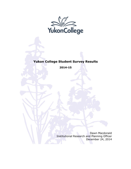 Yukon College Student Survey Results