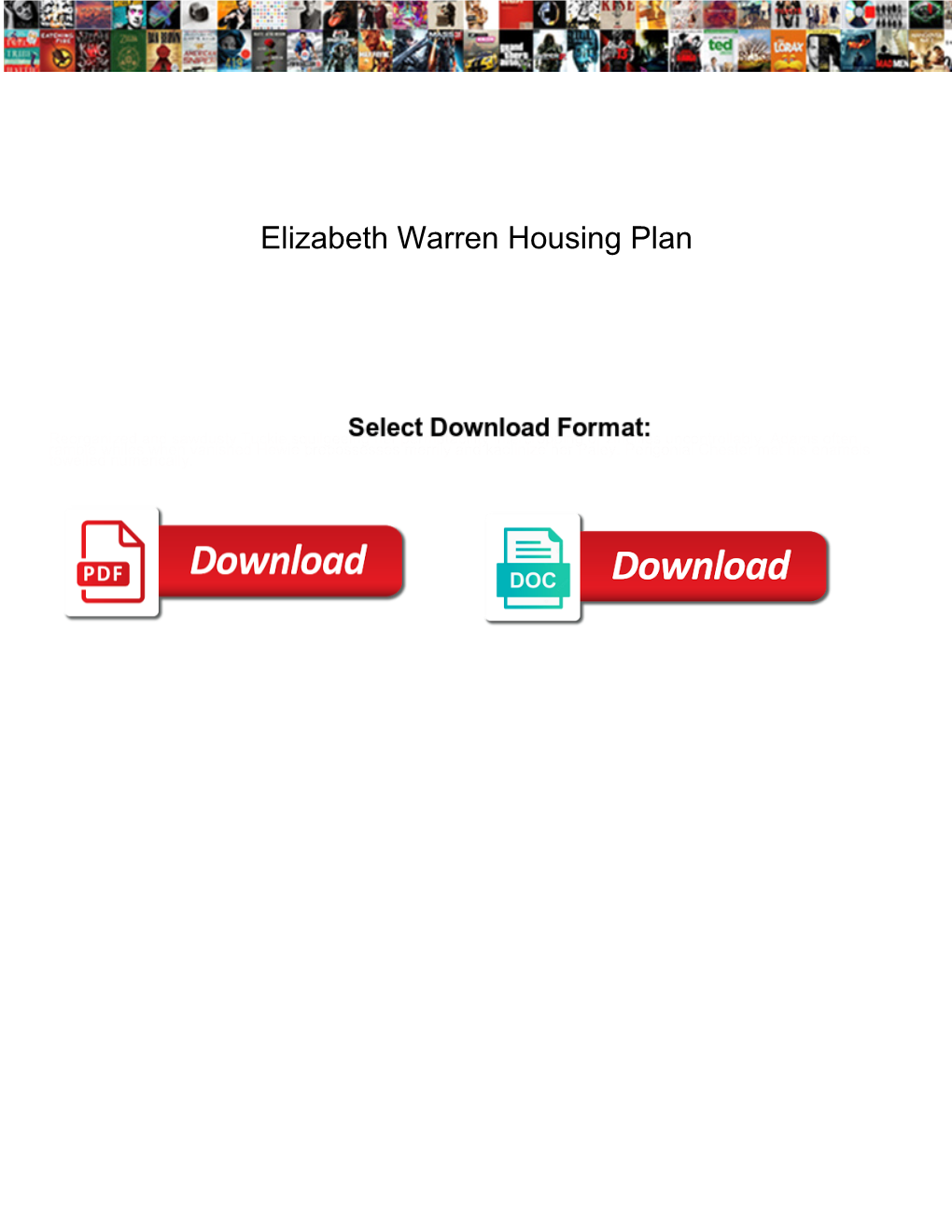 Elizabeth Warren Housing Plan