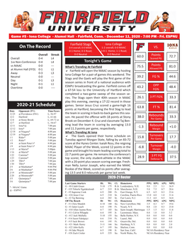 2020-21 Fairfield Men's Basketball Game Notes.Indd