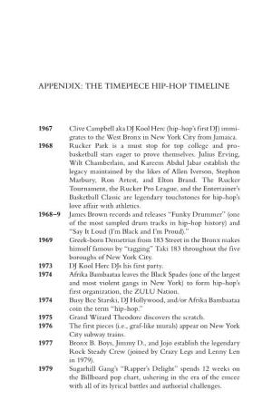 Appendix: the Timepiece Hip-Hop Timeline