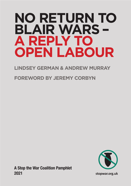 No Return to Blair Wars Pamphlet