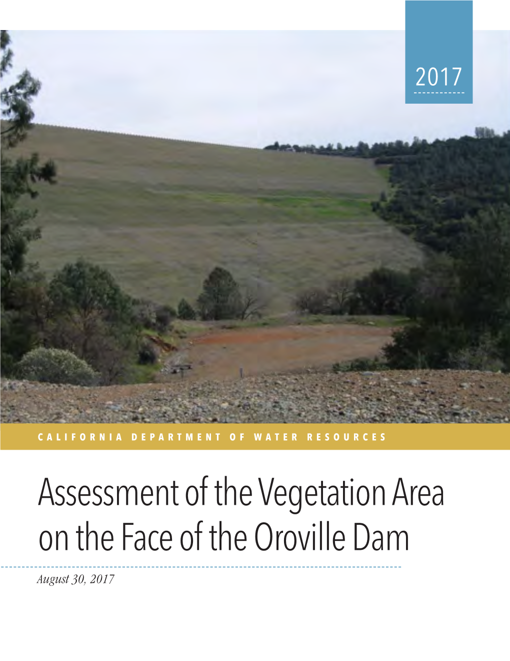 Assessment of the Vegetation Area on the Face of the Oroville Dam August 30, 2017 TABLE of CONTENTS