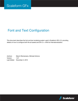 Font and Text Configuration