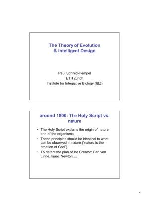 The Theory of Evolution & Intelligent Design Around 1800