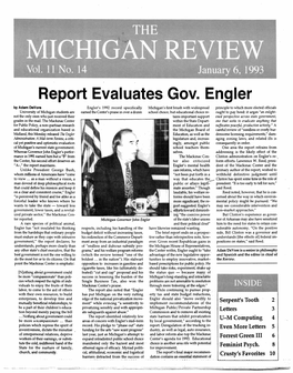 Report Evaluates Gov. Engler