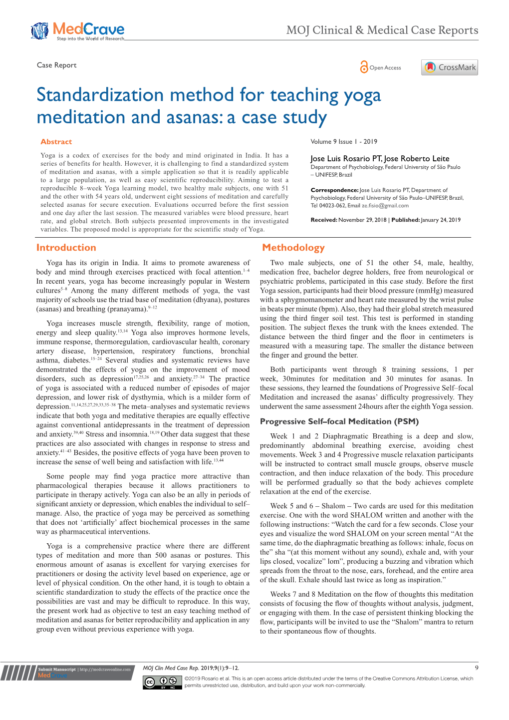 Standardization Method for Teaching Yoga Meditation and Asanas: a Case Study
