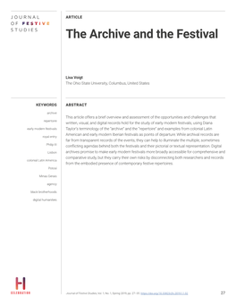 The Archive and the Festival