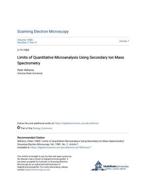 Limits of Quantitative Microanalysis Using Secondary Ion Mass Spectrometry