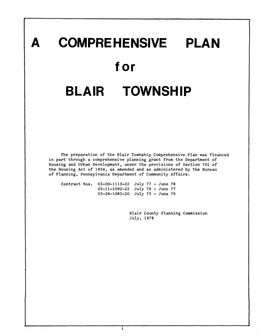 COMPREHENSIVE. PLAN BLAIR for TOWNSHIP
