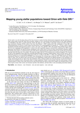Mapping Young Stellar Populations Toward Orion with Gaia DR1? E
