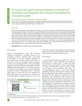 An Unusual Case Report Showing Combination of Melanotic Oral Pigmentation and Nonspecific Ulcer in Human Immunodeficiency Virus Positive Patient