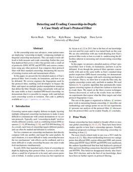 A Case Study of Iran's Protocol Filter