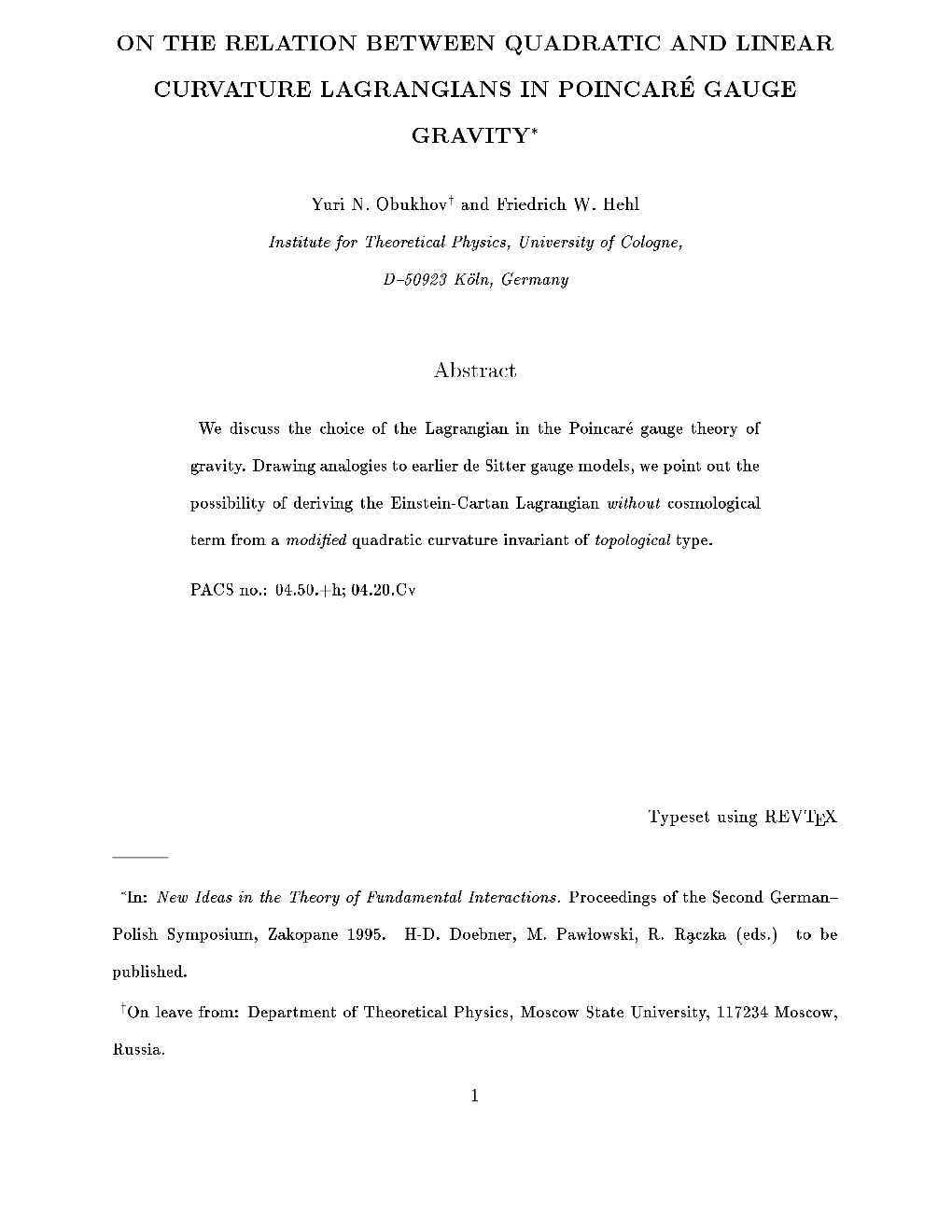 On the Relation Between Quadratic and Linear Curvature Lagrangians in Poincar E Gauge Gravity