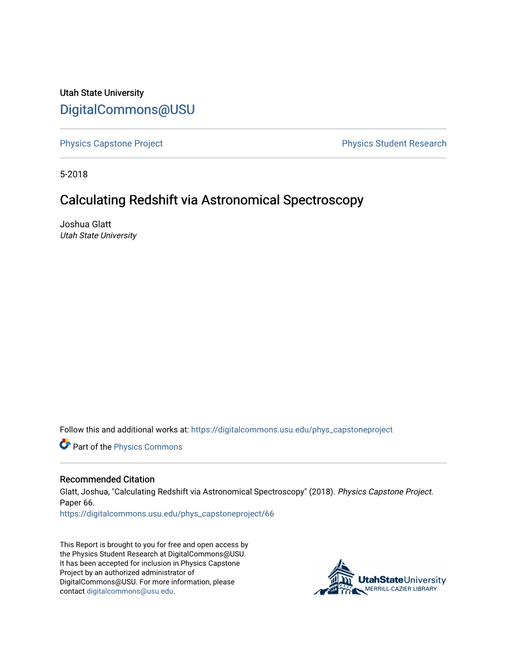 Calculating Redshift Via Astronomical Spectroscopy