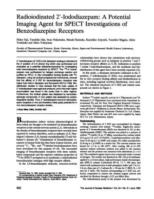 A Potential Imaging Agent for SPECT Investigations of Benzodiazepine Receptors