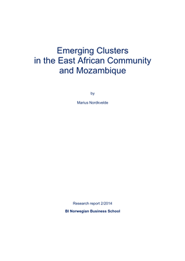 Emerging Clusters in the East African Community and Mozambique