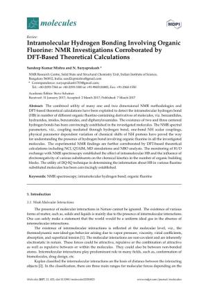 Intramolecular Hydrogen Bonding Involving Organic Fluorine: NMR Investigations Corroborated by DFT-Based Theoretical Calculations