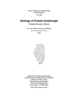 Geology of Pulaski Quadrangle Pulaski County, Illinois